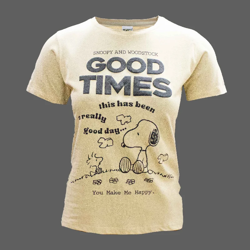 Sporty Fashion Offers Beige Printed T Shirt