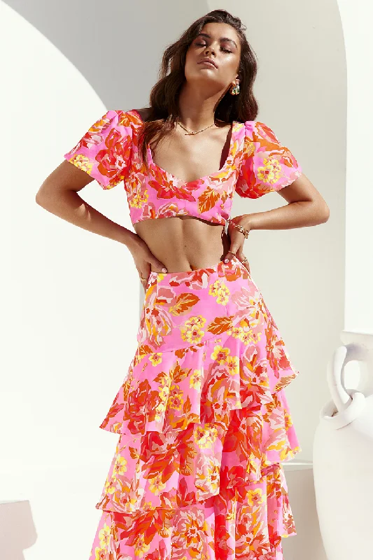 Avant-Garde Style Promotions Yokana Top - Pink Floral