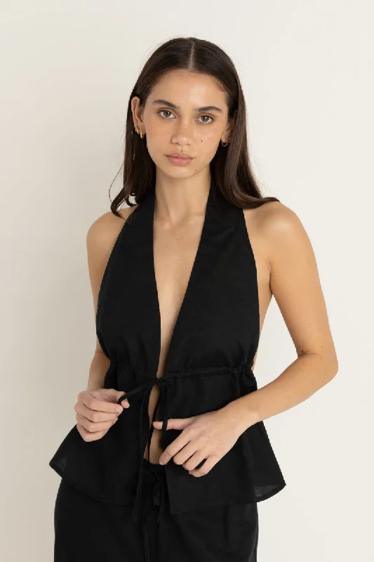 Minimalist Fashion Sale Cove Halter Top Black