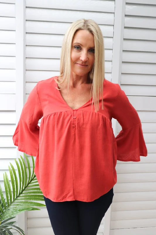 Stay Ahead In Style Bridgerton Top in Rust