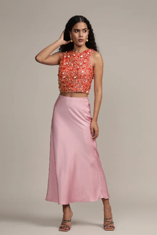 Seasonal Picks Hazel Embellished Top in Coral