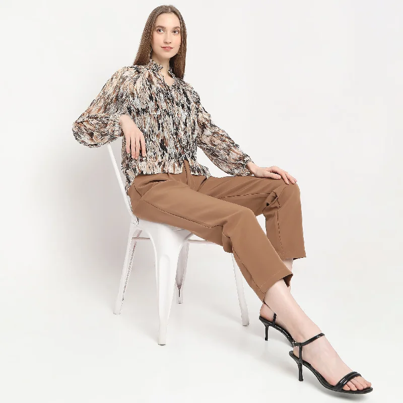 Weekend Exclusive Abstract Woven Full Sleeve Top