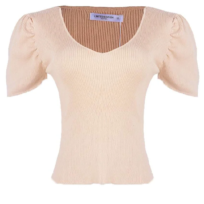 Contemporary Casual Deals REDTAG Beige Formal Jersey Tops for Women