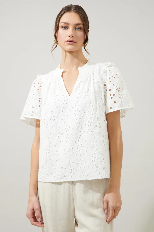 Crazy Discounts, Hurry Up Rain or Shine Eyelet Top