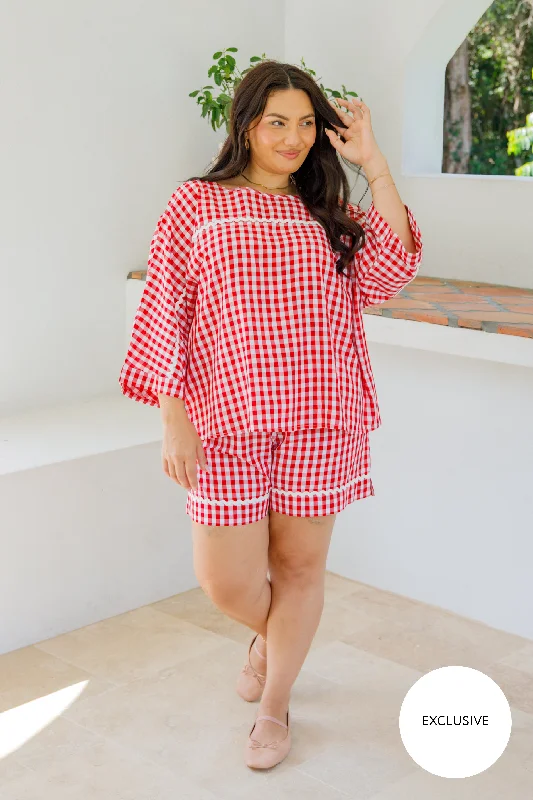 Fashion Sale Milan Top | Red Gingham