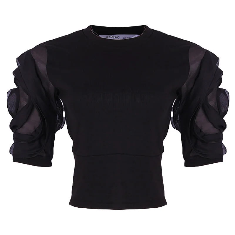 Easy Elegance Sales REDTAG Women's Black Formal Jersey Tops