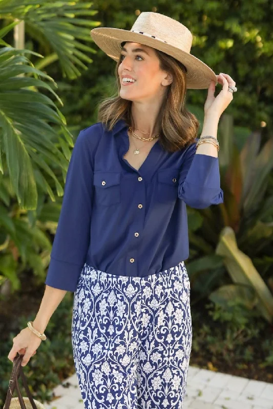 New Styles Just In The Birdie Top in Royal Navy