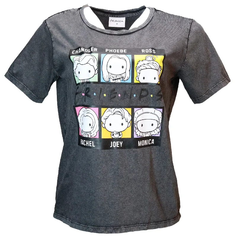 Discount Extravaganza Acid Wash Friends Printed T Shirt