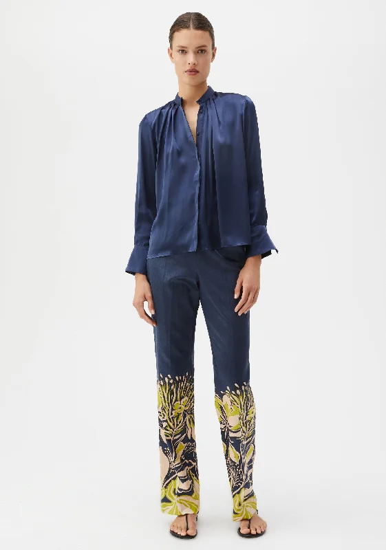 Durable Fashion Picks Valencia Silk Shirt_Navy