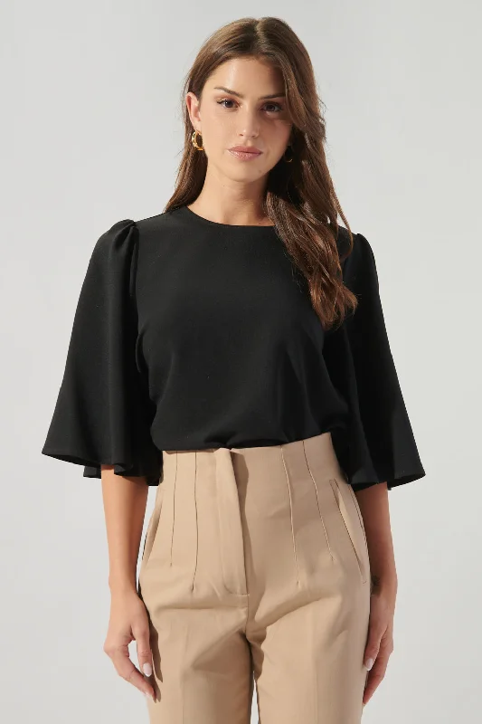 Contemporary Casual Deals Lital Flutter Sleeve Top