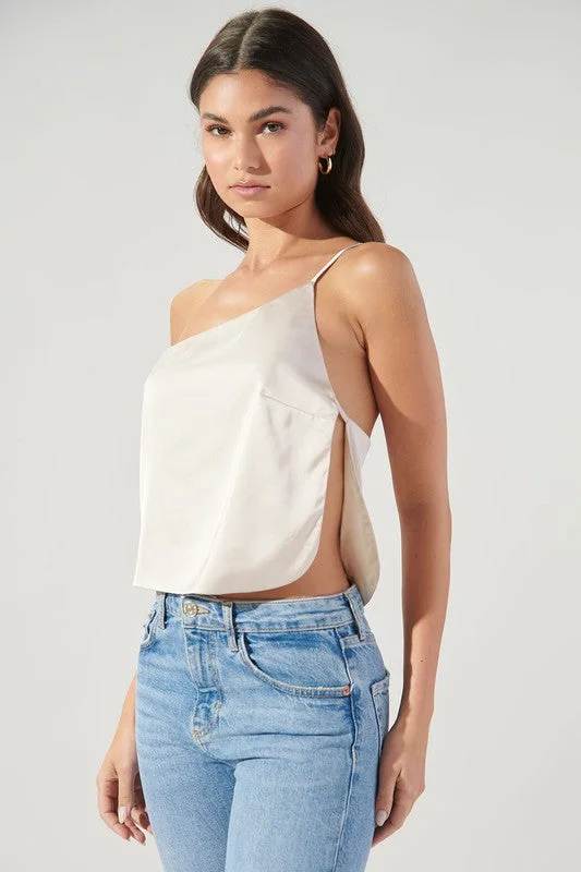 Unleash Your Fashion Miwa Satin One Shoulder Strap Top