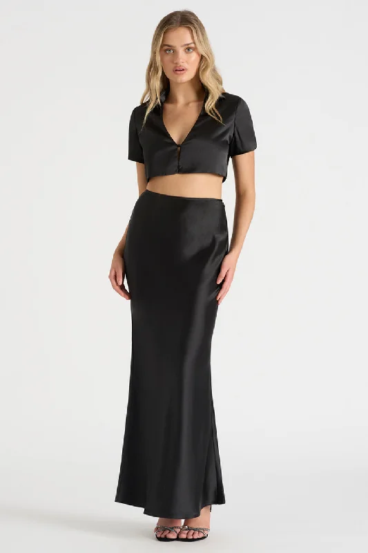 Bold Fashion Sales THE SATIN SHIRT - BLACK