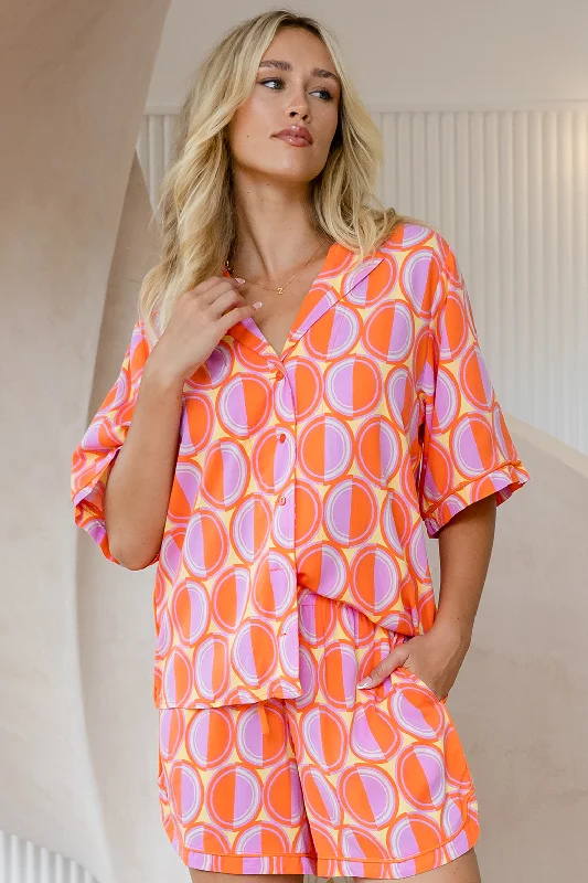 Weekend Exclusive Final Sale | Zora Shirt Casablanca Print Orange