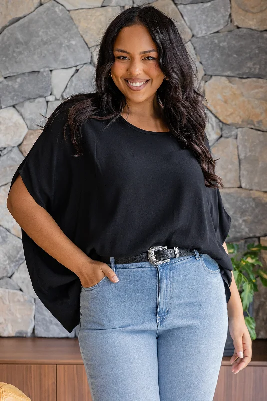 Edgy Fashion Deals Brodie Drape Top Black