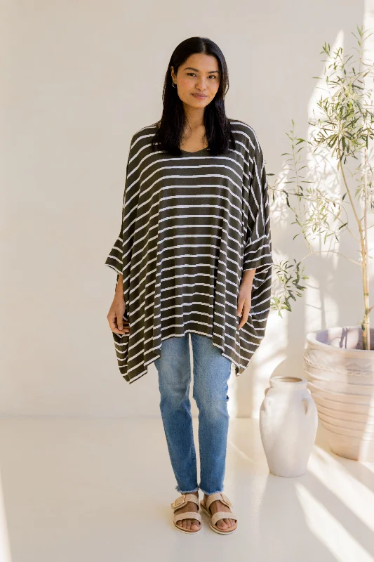 Best Deals Of The Season Essential Top | Moss Green/White Stripe