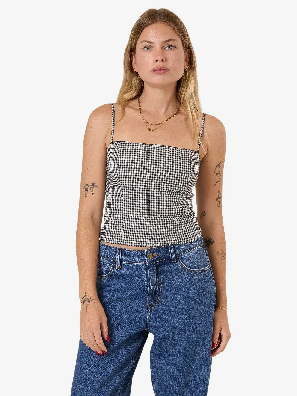 Luxury Fashion Discounts Gia Gingham Top - Black