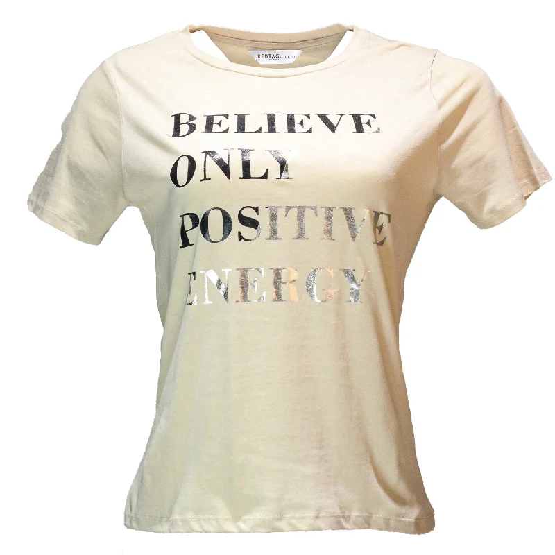 Unbeatable Prices Beige Foil Printed T Shirt