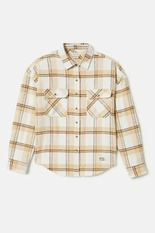Gift Ideas Bowery Women's Classic L/S Flannel - Off White/Semolina/Washed Copper Plaid