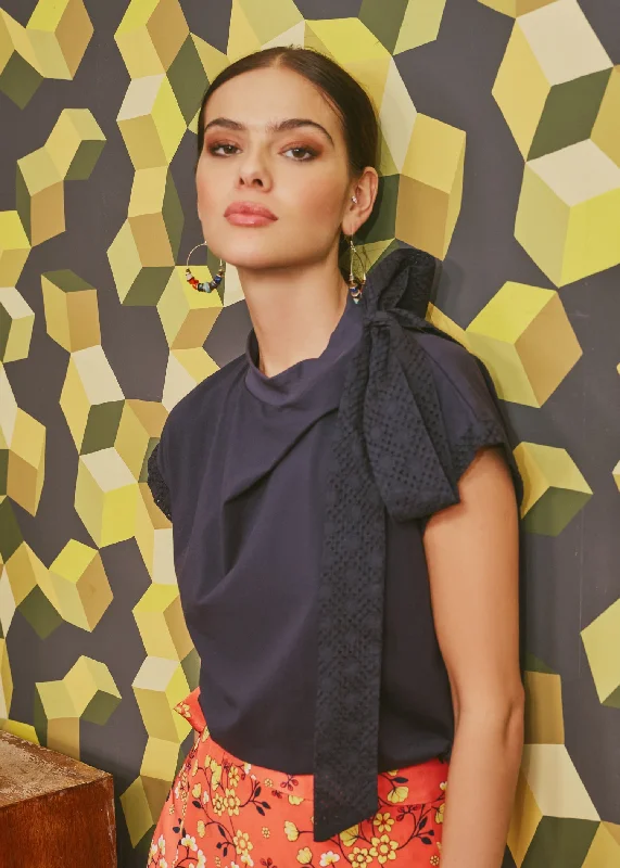 Fresh Fashion Discounts Lana Lace Top - Navy