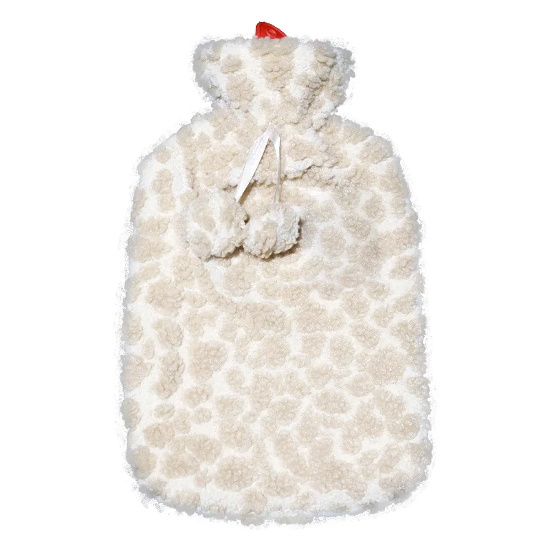 Clearance Event Beige   Pink 2L Hot Water Bag With Kintted Cover