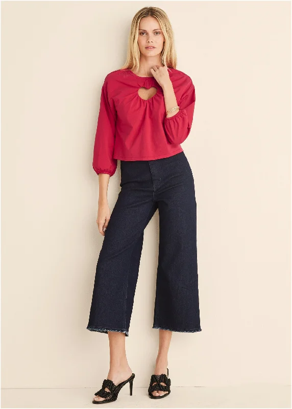 The Latest Trends Cut-Out Heart Top - Red