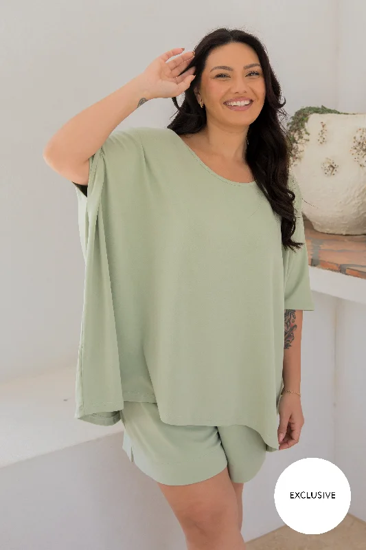 Fashion Frontiers Nice Lounge Top | Sage