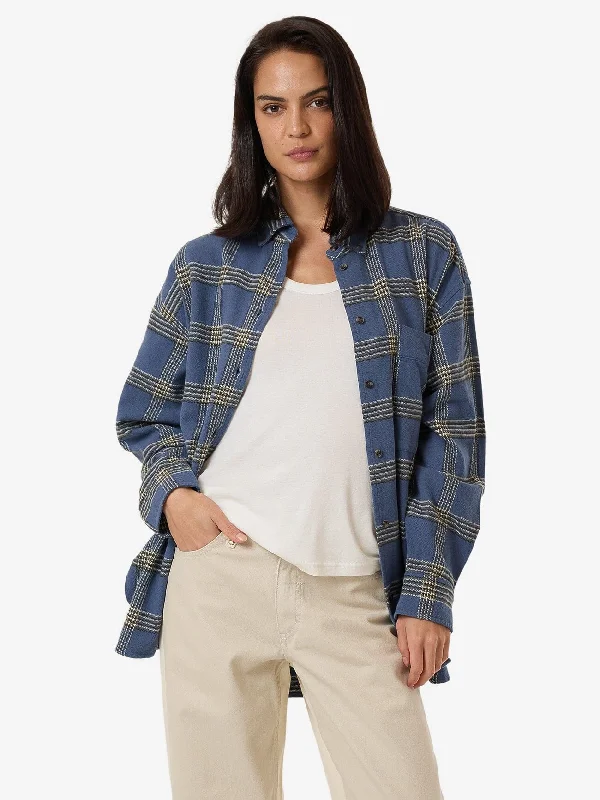Feminine Style Promotions Heavy Times Flannel Shirt - Light Petrol