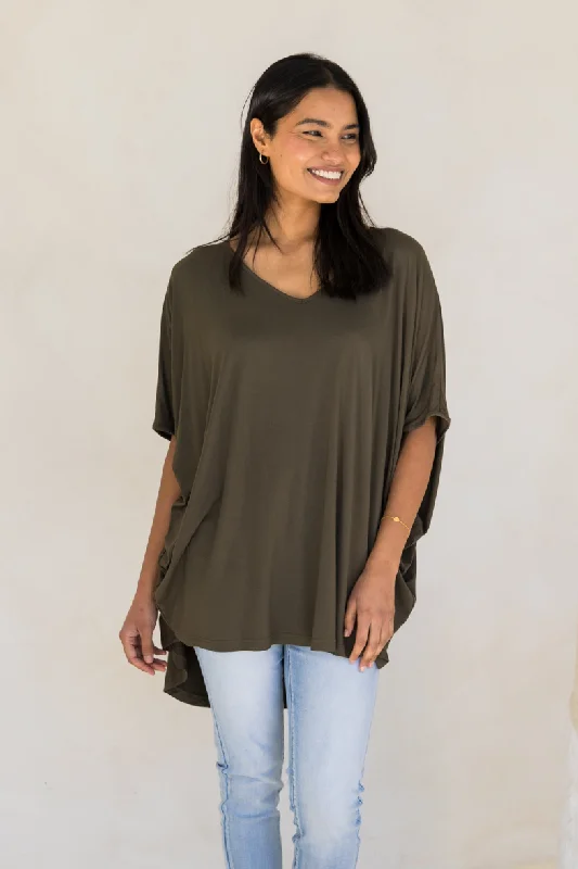 Ride The Style Wave Hi Low Miracle Top | Moss Green