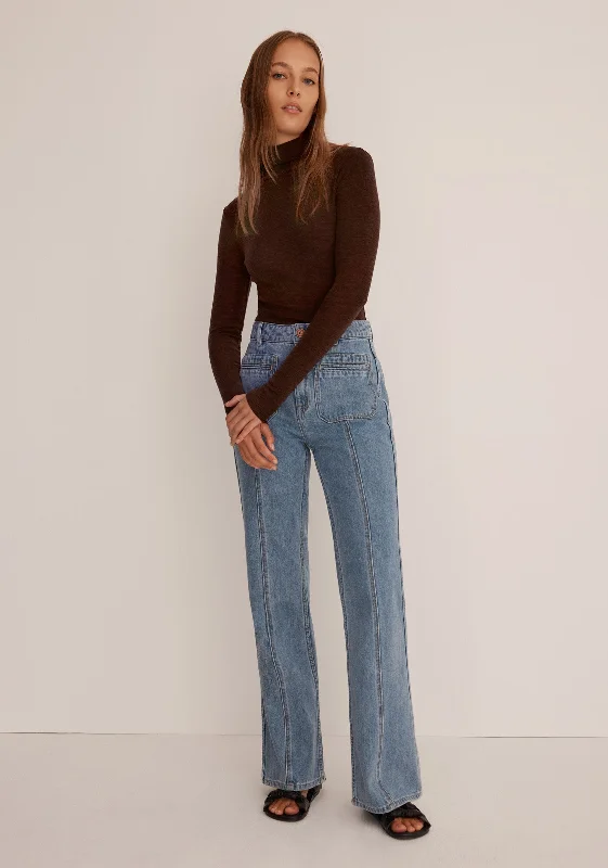 Day-To-Night Styles Morri Merino High Neck_Chocolate