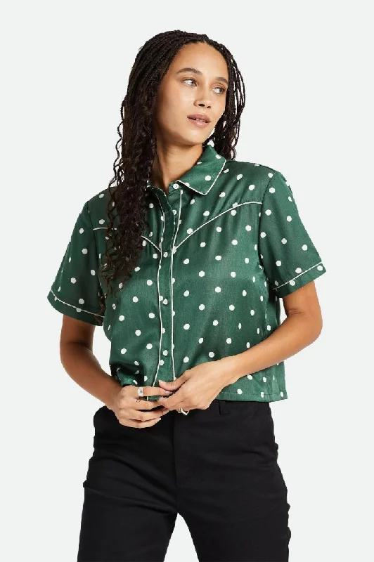 Relaxed Style Deals Hyde Satin S/S Woven Shirt - Pine Needle