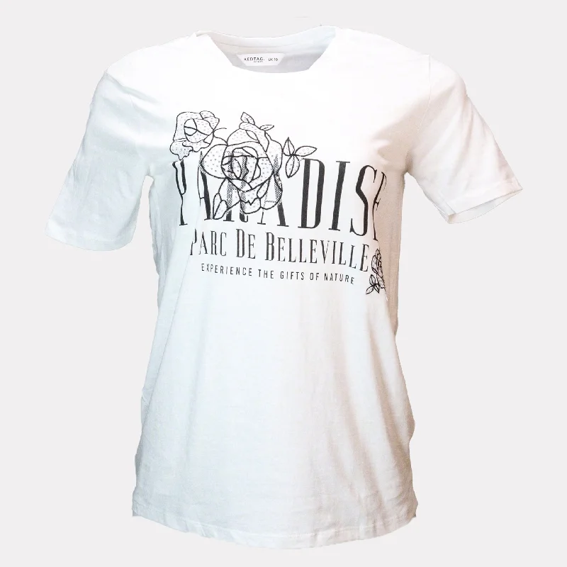 Flash Sale, Don't Miss White Paradise Lace Embellished T Shirt