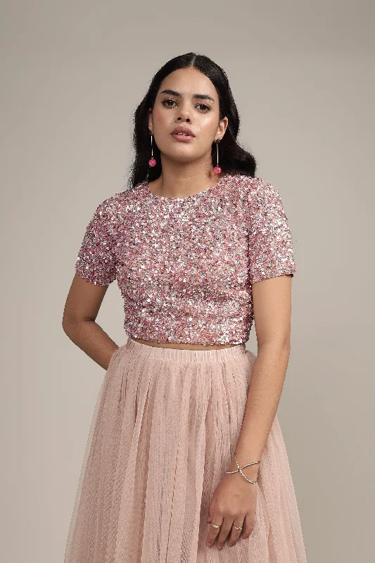 Hot Brand Discounts Priya Picasso Embellished Top in Mauve