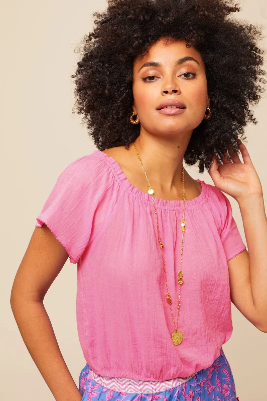 Special Offer Ilana Frill Organic Cotton Gauze Top | Pink