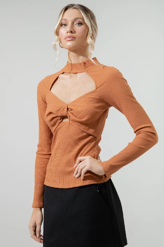 Limited Styles McKay Sweetheart Twist Front Cut Out Top
