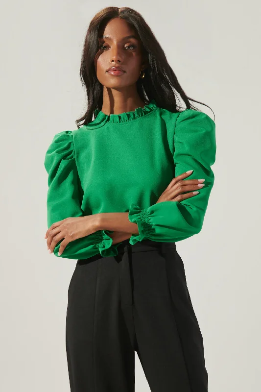 Absurdly Cheap Sale Go Getter Marla Ruffle Puff Sleeve Top