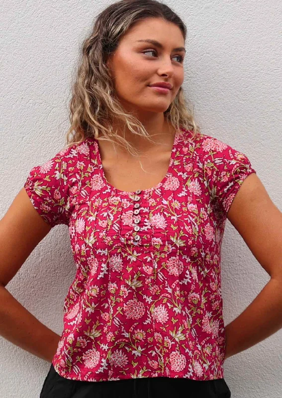 Limited Stock, Big Sale Yasmin Top Cranberry