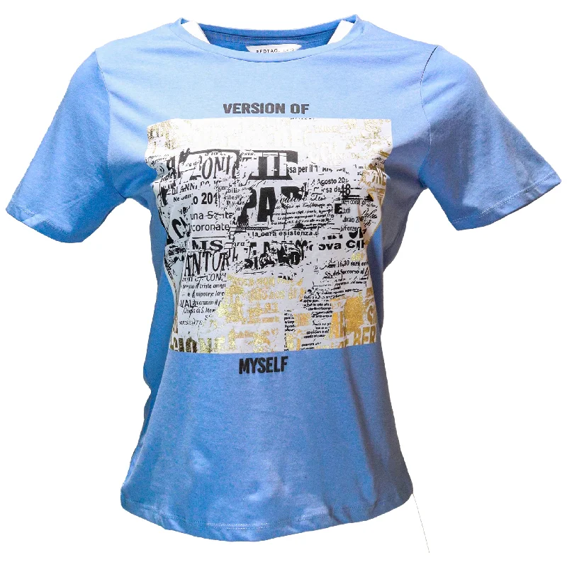 Top Deals Blue Foil Printed T Shirt