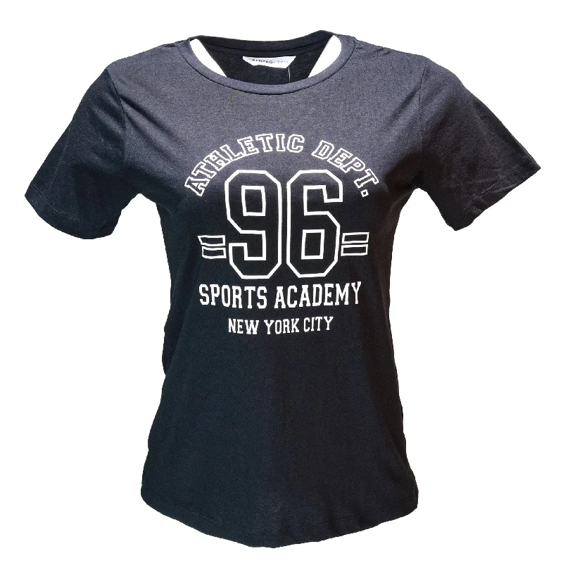 Unleash Your Trend Driven Style Black Ny Printed T Shirt