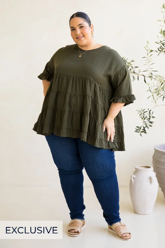 End Of Season Sale Sofia Top | Moss Green