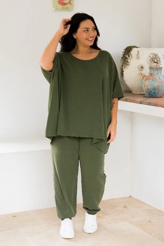 Imeless Style Nice Lounge Top | Moss Green