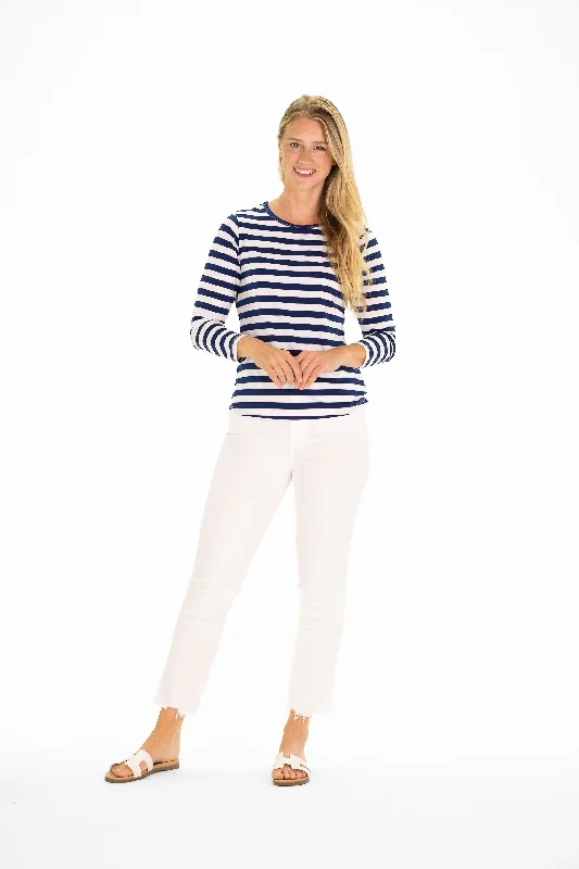Trendy Threads Sunnie Sun Shirt in Royal Navy & White Stripe