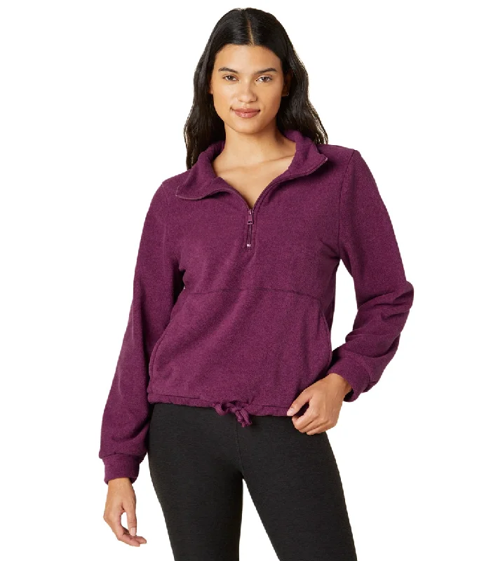Women's Trendy Clothing Beyond Yoga New Terrain Pullover Heathered Dark Beet