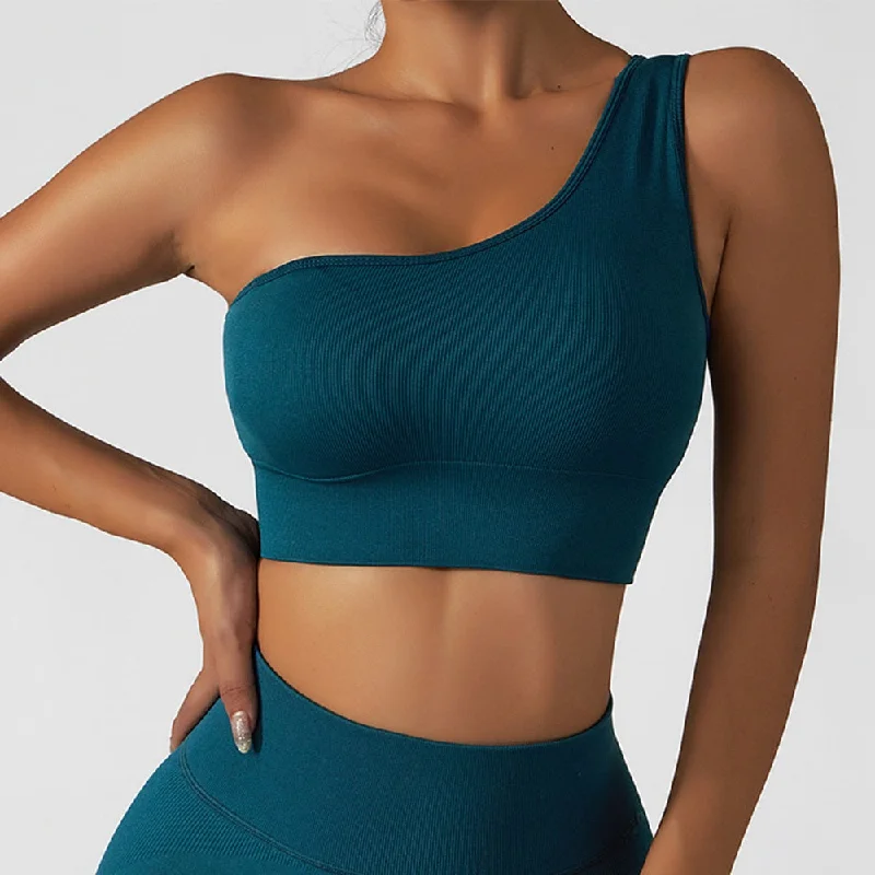 Casual Chic Clothing For Women Oblique Shoulder Yoga Bra Top