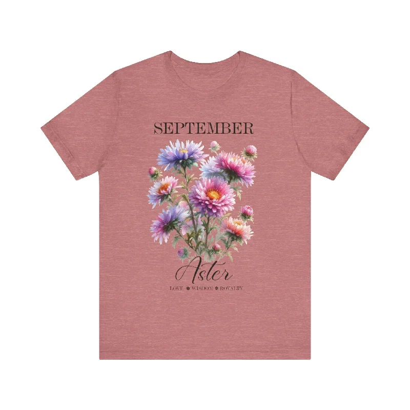 Women's Clothing Sets September Aster Flowers T-Shirt