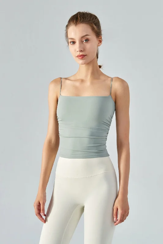 Sustainable Women's Clothing Side Ruched Camisole with Built In Bra