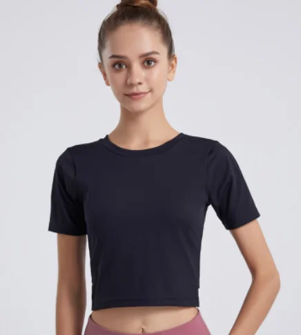 Women's Everyday Clothes Solid Women's Cropped Tee with Open Back