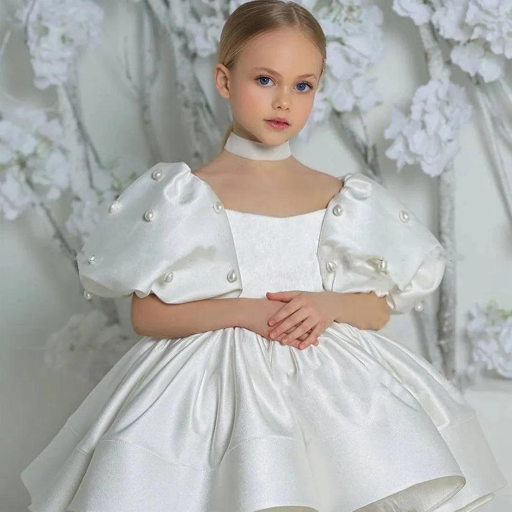 Women's Clothing For Holiday Travel Flower Girl Dress: Scoop Neck, Short Sleeves, Puff Skirt - Ideal for Wedding, Kids' Christmas Ceremonies, and Parties Women's Clothing For Holiday Travel Flower Girl Dress: Scoop Neck, Short Sleeves, Puff Skirt - Ideal for Wedding, Kids' Christmas Ceremonies, and Parties