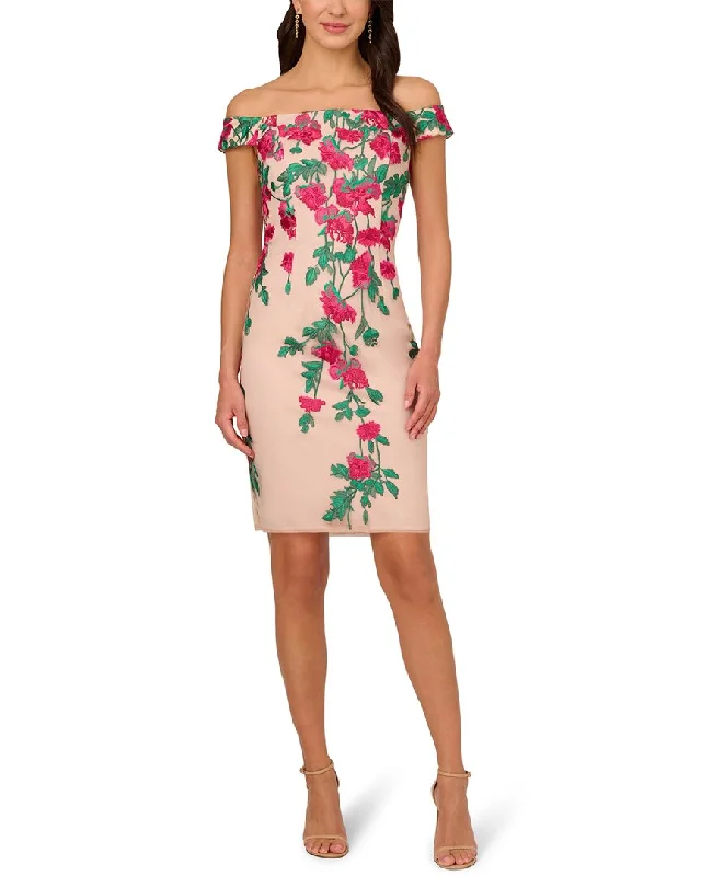 Evening Elegance Adrianna Papell Cascading Floral Dress