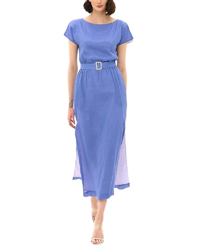 Affordable Women's Fashion BGL Silk-Blend Midi Dress