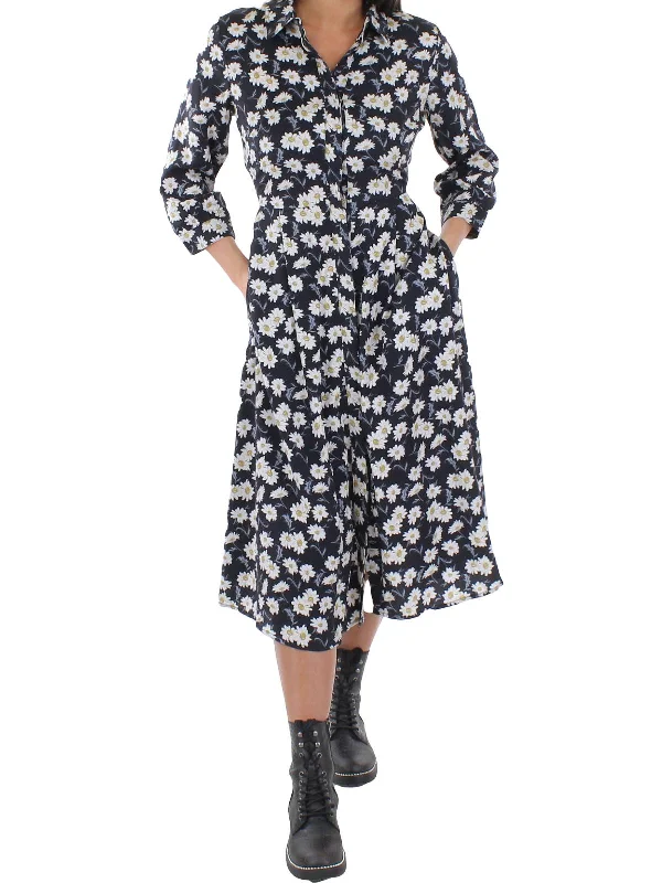Trendy Athleisure Clothing For Women Carnmoor Womens Collared Midi Shirtdress